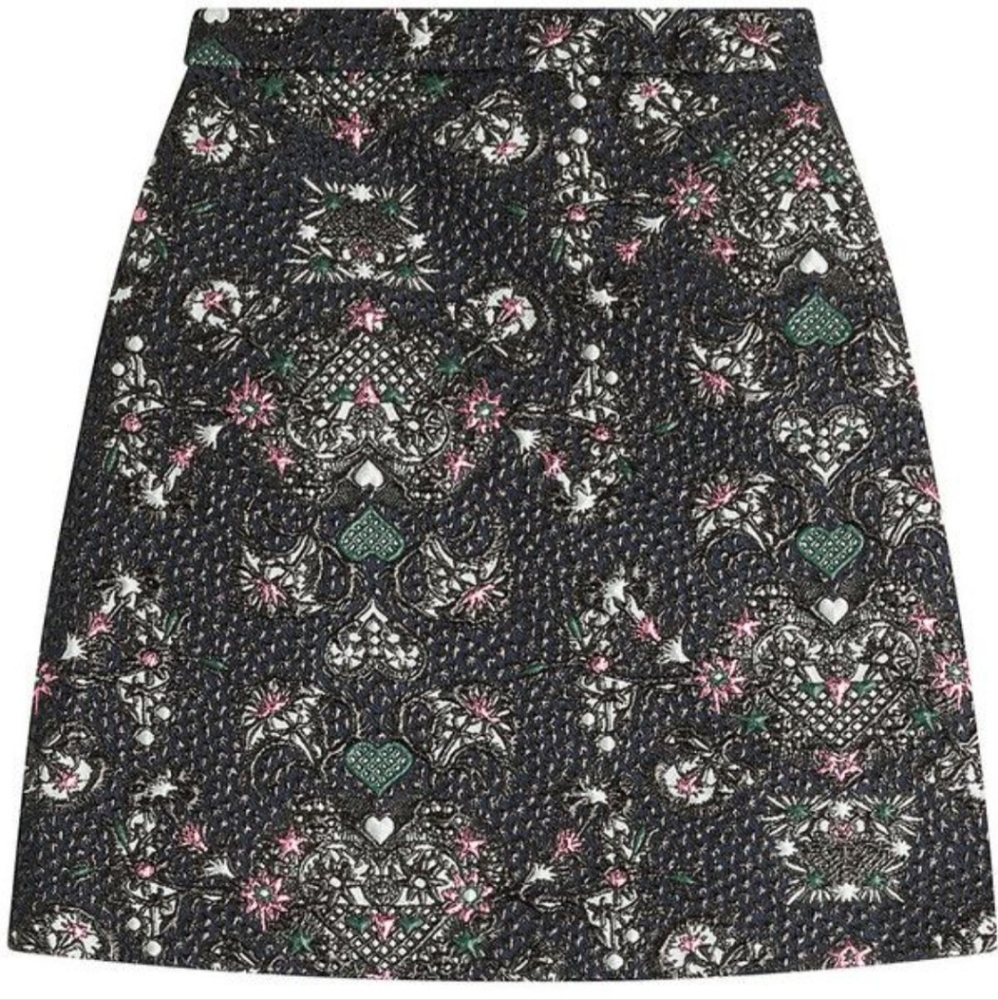 MSGM TEXTURED JAQUARD & FILAMENT (SHINY) THREAD MINI SKIRT XS - Picture 1 of 14